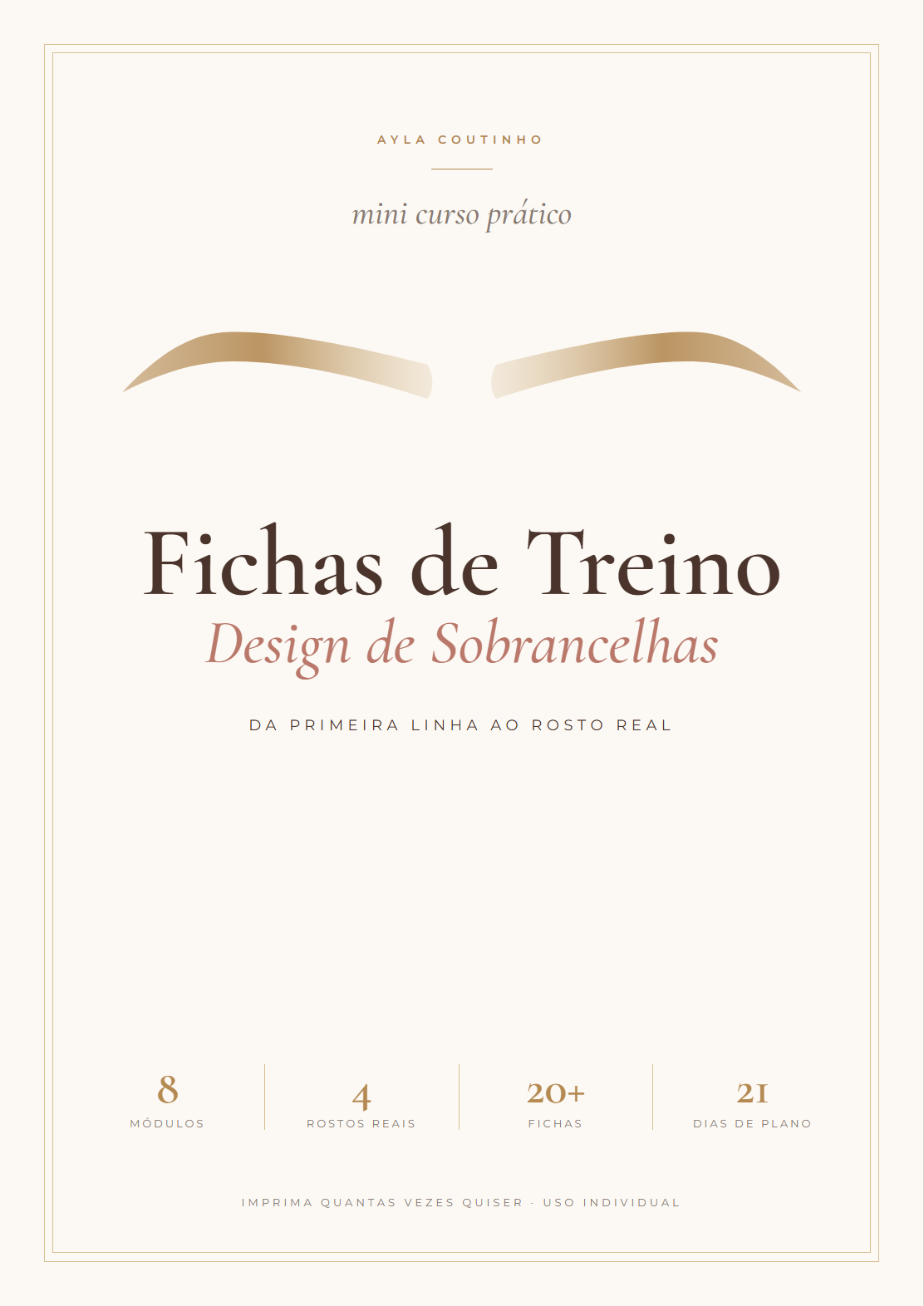 Capa das Fichas de Treino de Design de Sobrancelhas